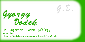 gyorgy dodek business card